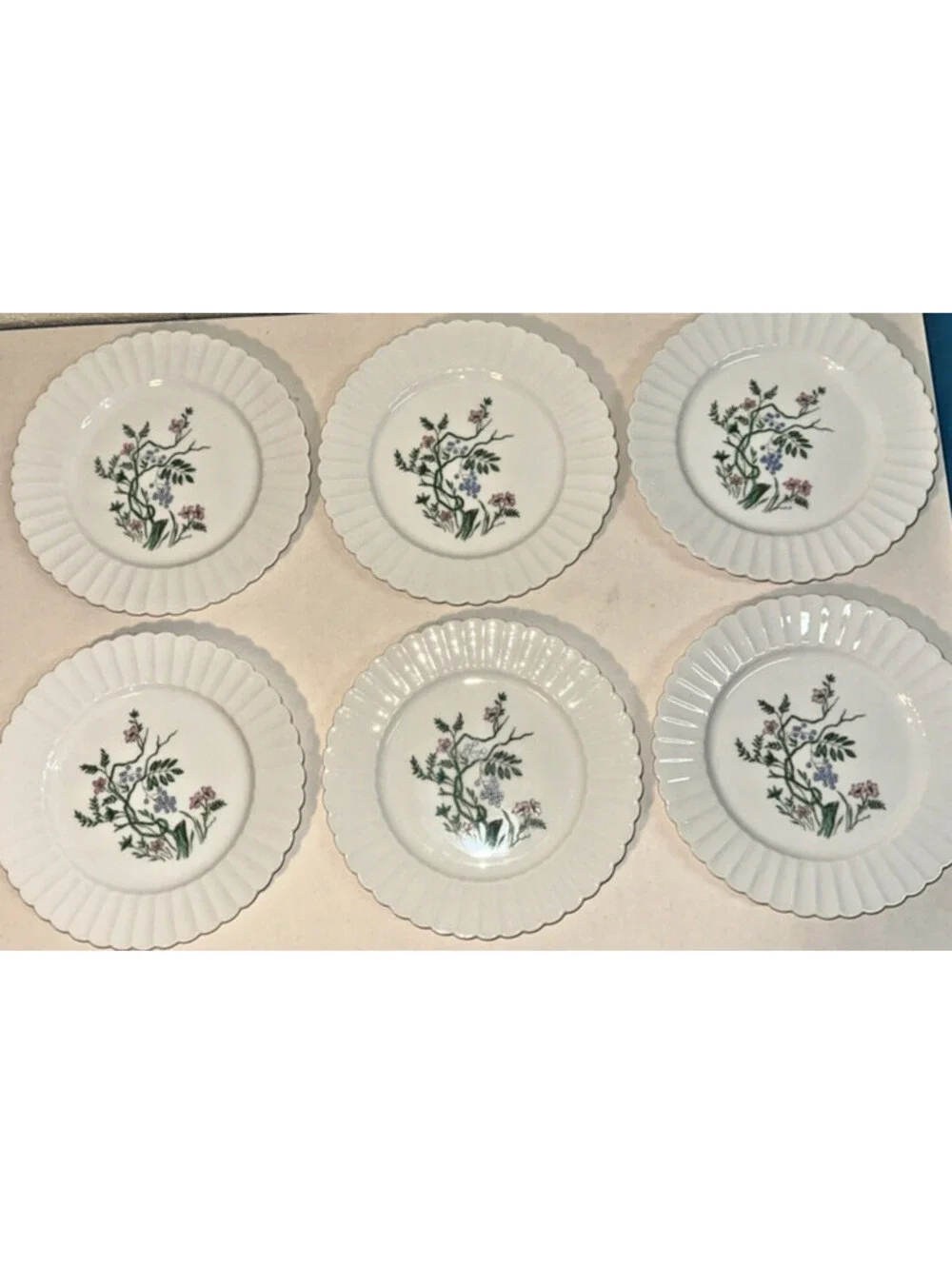 Vista Alegre Manueline Blue 8” Salad Plates Portugal SET OF 6 Exc Condition